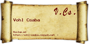 Vohl Csaba névjegykártya
